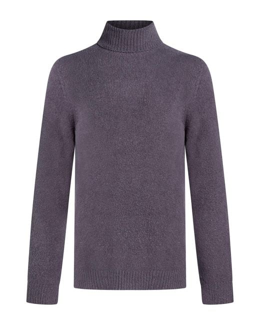 Roberto Collina Purple Slate Turtleneck Cotton, Polyamide, Elastane for men