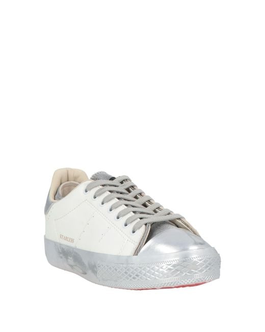 HIDNANDER White Sneakers Leather, Textile Fibers