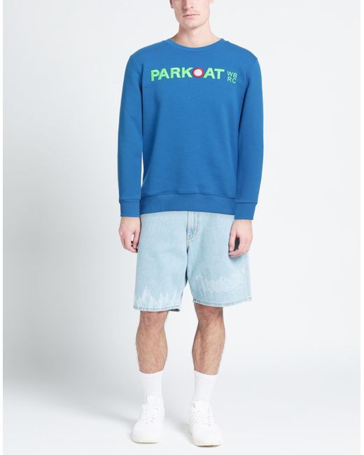 Parkoat Blue Bright Sweatshirt Cotton, Polyester for men