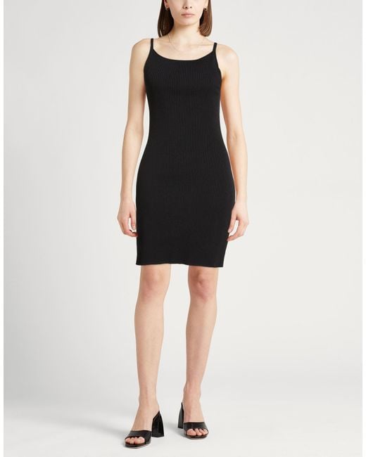 Roberto Collina Black Mini Dress Viscose, Polyester
