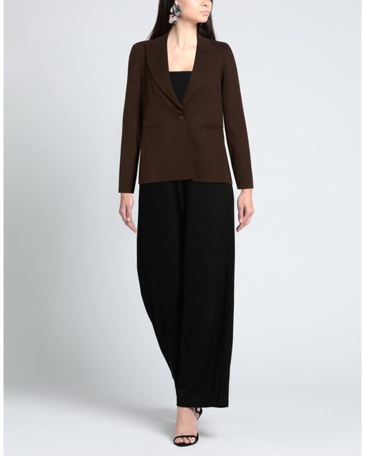 SOKO NI INAI Brown Chocolate Blazer Viscose, Polyamide, Elastane