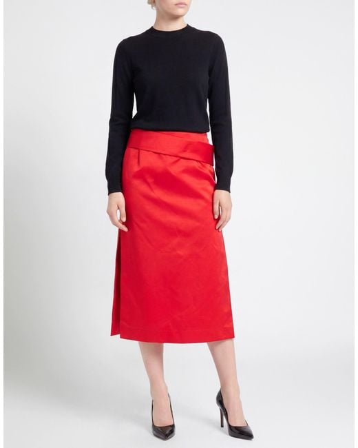 Ferragamo Red Midi Skirt