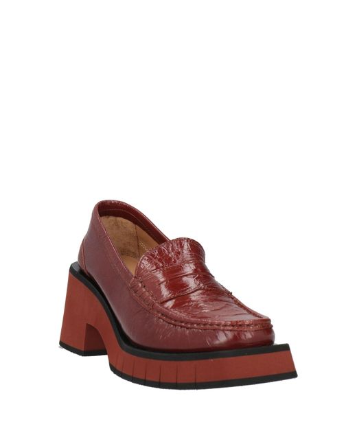 Paloma Barceló Red Loafers Leather