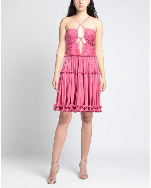 Costarellos Pink Pleated Cut-out Dress