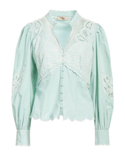 Twinset Blue Shirt Cotton, Polyester