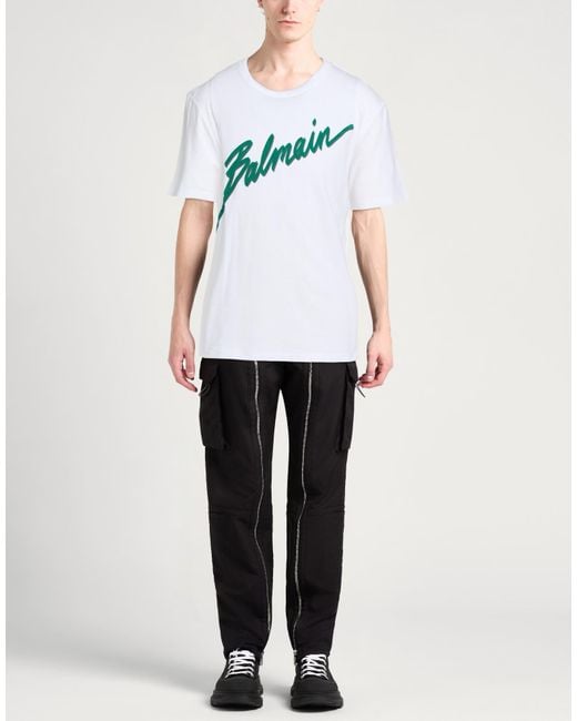 Balmain White T-Shirt for men