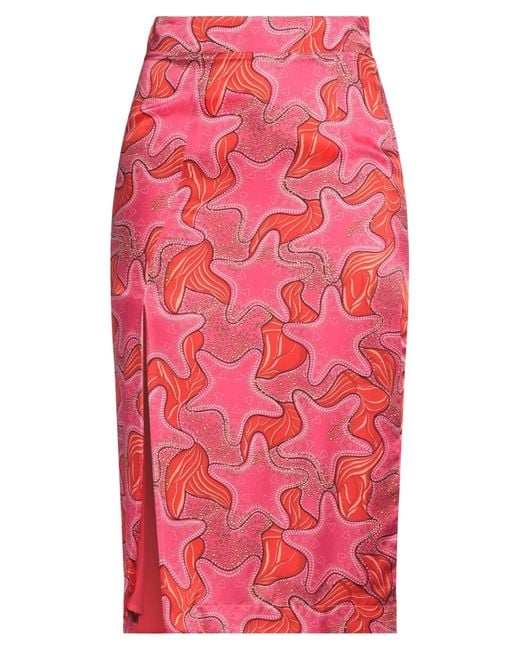 ALESSANDRO ENRIQUEZ Red Midi Skirt