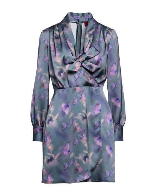 HUGO Blue Mini Dress Recycled Polyester, Polyester