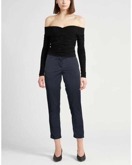 White Sand Blue Pants Cotton, Elastane