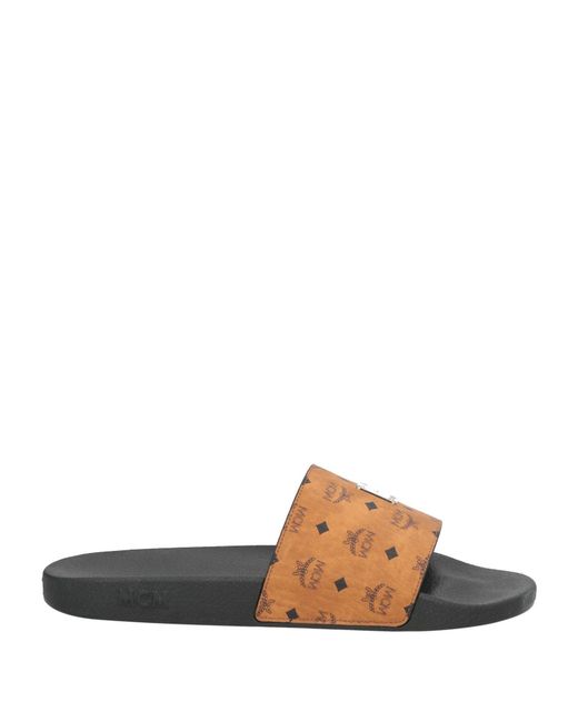 MCM White Camel Sandals Textile Fibers for men