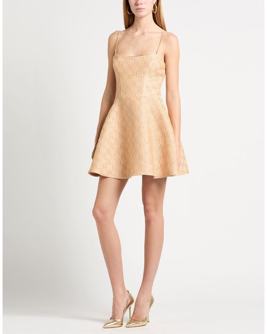 Elisabetta Franchi Natural Mini Dress Polyamide, Polyester