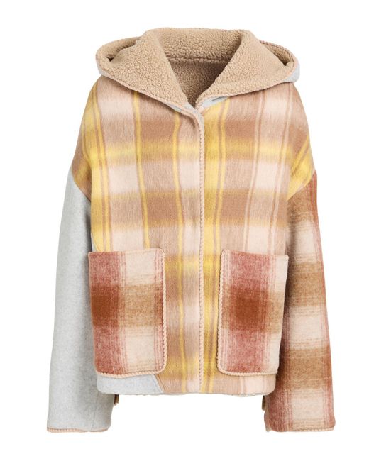Ava Adore Natural Sand Coat Polyester, Acrylic, Virgin Wool