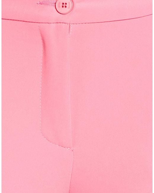 White Wise Pink Pants Polyester, Elastane
