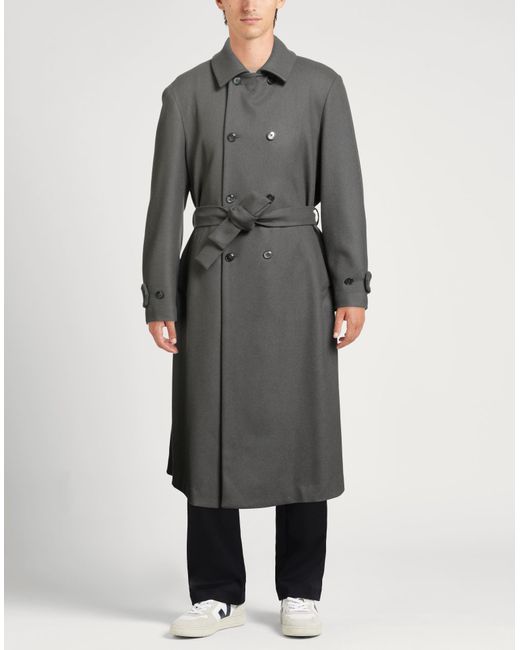 Barena Gray Charcoal Coat Wool, Polyamide for men