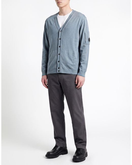 C P Company Blue Slate Cardigan Cotton for men