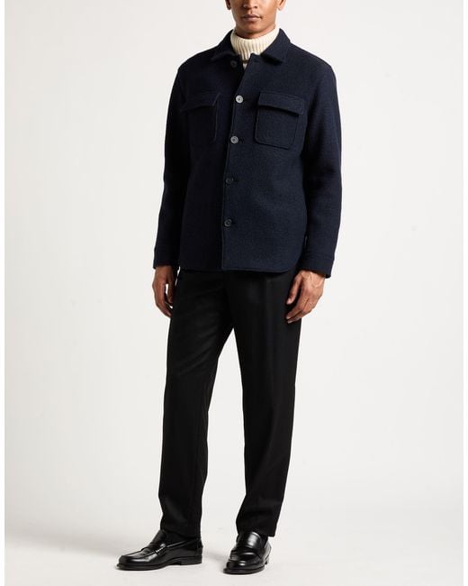 Sandro Blue Midnight Coat Virgin Wool for men