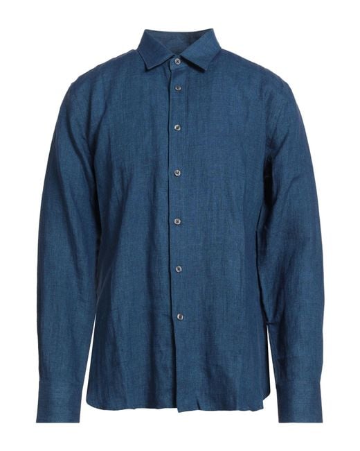 120% Lino Blue Shirts for men