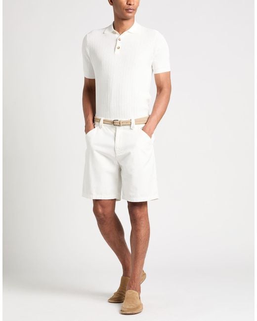 Brunello Cucinelli White Shorts & Bermuda Shorts Cotton for men