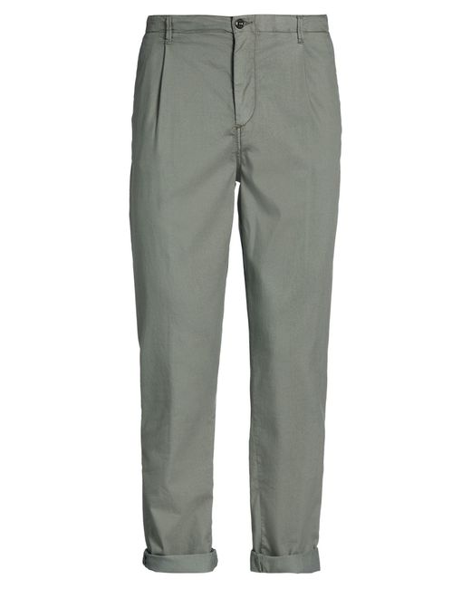 40weft Gray Pants Cotton, Nylon, Elastane for men