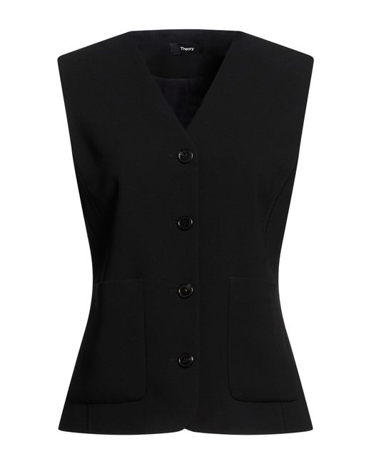 Theory Black Tailored Vest Triacetate, Polyester