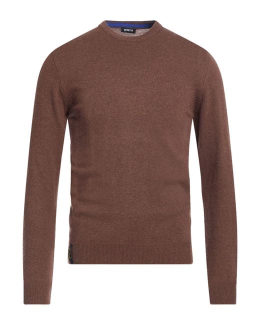 DISTRETTO 12 Brown Sweater Wool, Viscose, Polyamide, Cashmere for men