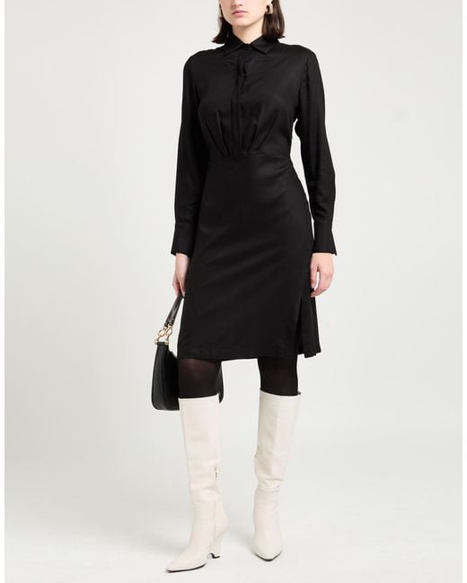 Robert Friedman Black Midi Dress Viscose