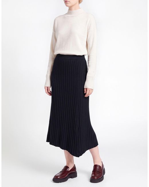 Carla G Blue Midi Skirt Viscose, Polyester, Nylon