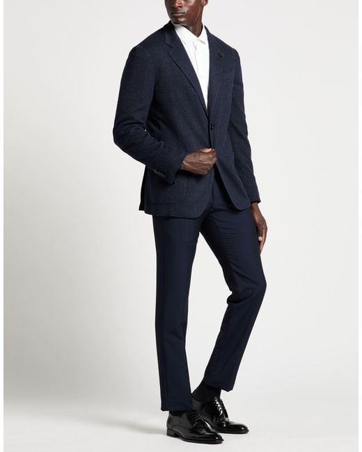 Lardini Blue Midnight Blazer Lyocell, Polyamide for men