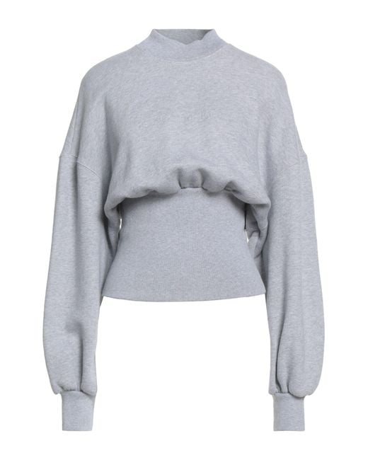 Palm Angels Gray Sweatshirt Cotton, Elastane, Polyester