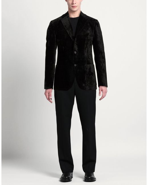 Ibrigu Black Blazer Silk for men