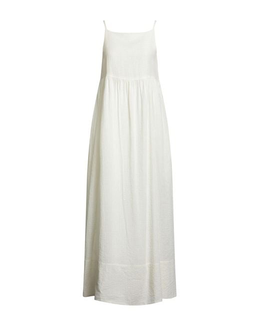 Massimo Alba White Maxi Dress Cotton, Viscose