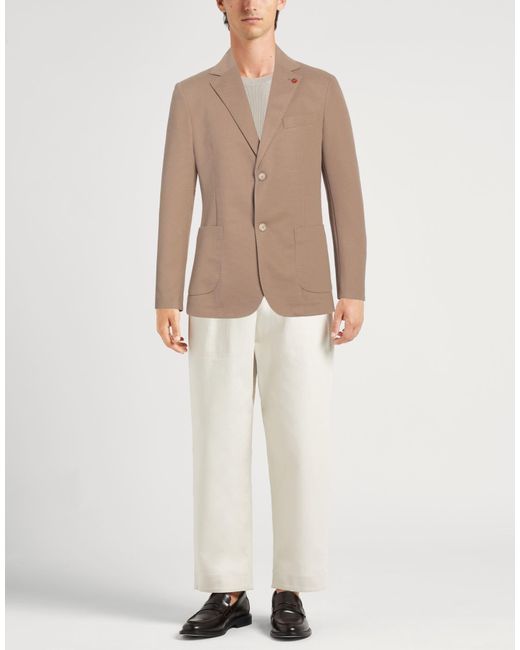 Massimo Rebecchi Brown Blazer Polyester, Elastane for men