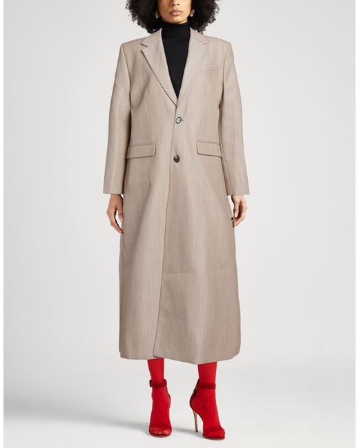AMI Natural Overcoat & Trench Coat Virgin Wool