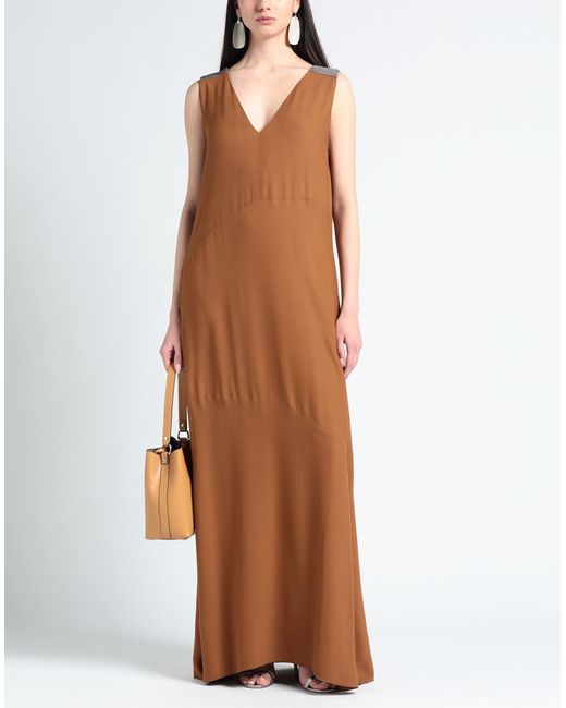 Fabiana Filippi Brown Maxi Dress