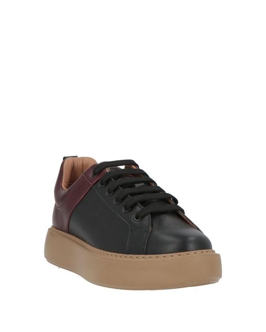 Cerruti 1881 Brown Burgundy Sneakers Cow Leather
