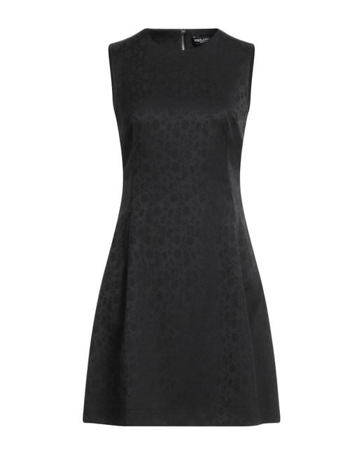 Dolce & Gabbana Black Mini Dress Virgin Wool, Elastane