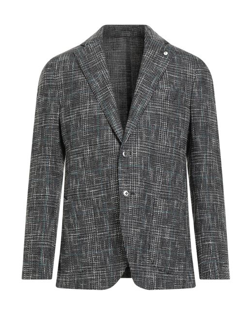 L.b.m. 1911 Gray Blazer Cotton, Wool, Polyester, Polyamide for men