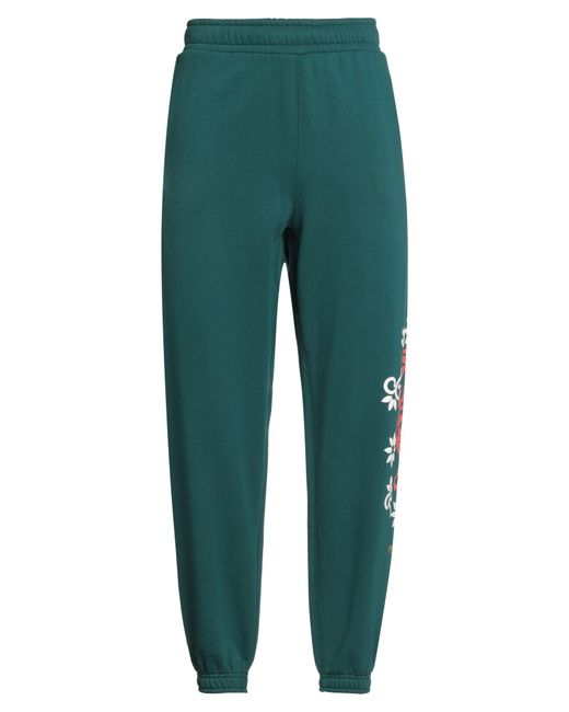 PUMA Green Pants Cotton, Polyester for men