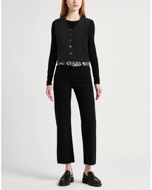 Dixie Black Tailored Vest Polyester, Elastane