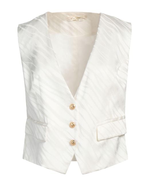W Les Femmes By Babylon White Tailored Vest Viscose