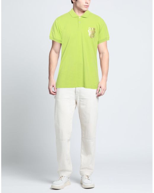 Class Roberto Cavalli Yellow Polo Shirt for men
