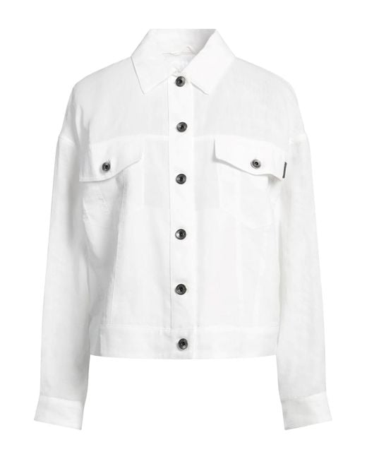 Brunello Cucinelli White Jacket Cotton, Brass