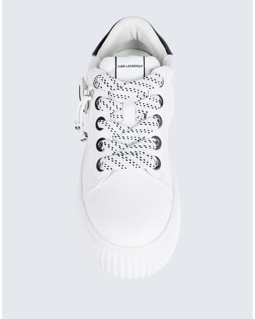 Karl Lagerfeld White Logo-charm Flatform Sneakers