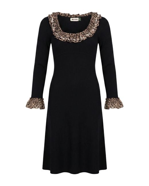 Rixo Black Midi Dress