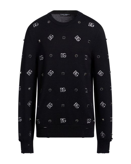 Dolce & Gabbana Blue Sweater Virgin Wool for men