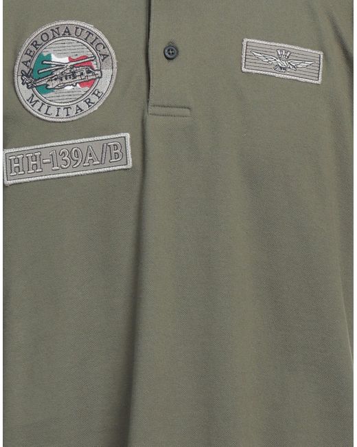 Aeronautica Militare Green Polo Shirt for men
