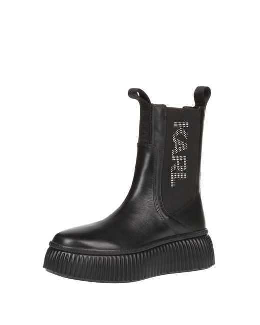 Karl Lagerfeld Black Kreeper Karl Logo Midi Boots
