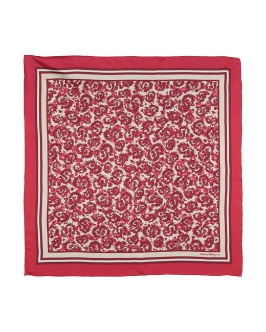 Ferragamo Red Scarf Silk