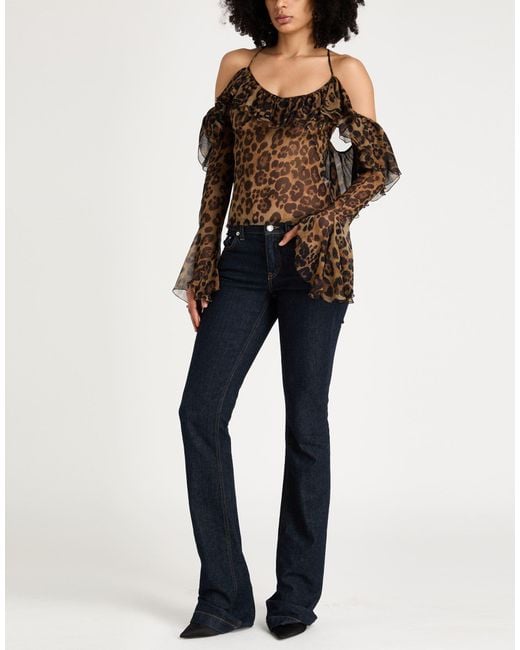 Blumarine Brown Top Silk
