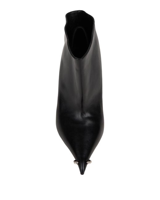 Mugler Black Ankle Boots Leather